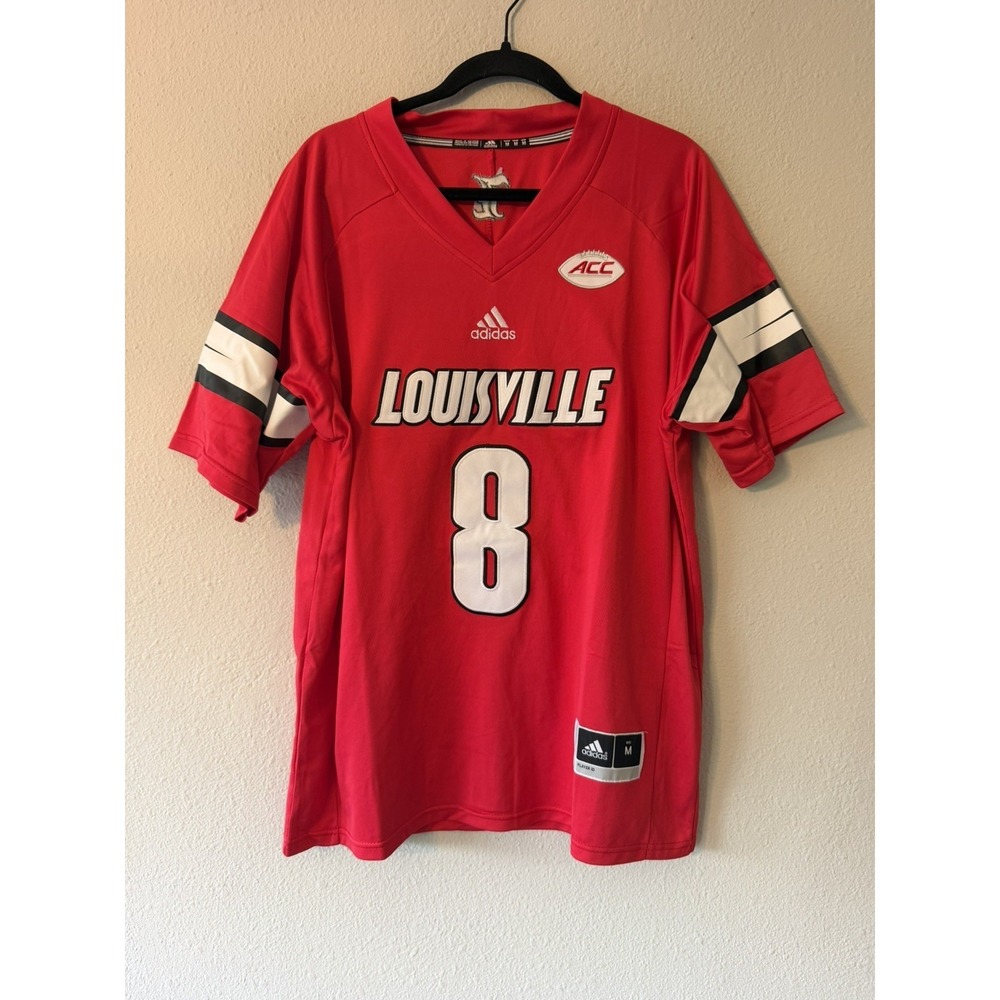 Lamar Jackson Louisville Cardinals Adidas Football Jersey Red NCAA Mens Medium